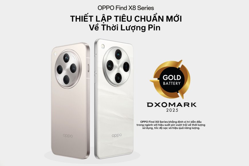 OPPO Find X8 và Find X8 Pro đạt danh hiệu DXOMARK Gold Battery