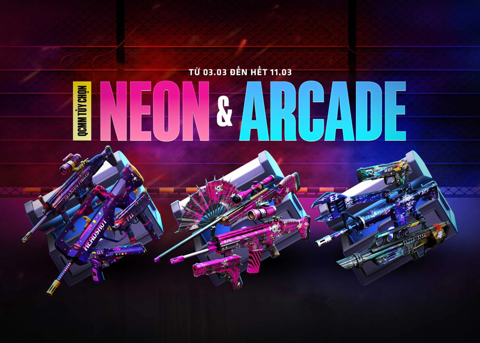 Đột Kích khởi đầu tháng 3 với Kho báu Noble Gold & Unicorn và QCMM Tùy chọn Neon & Arcade